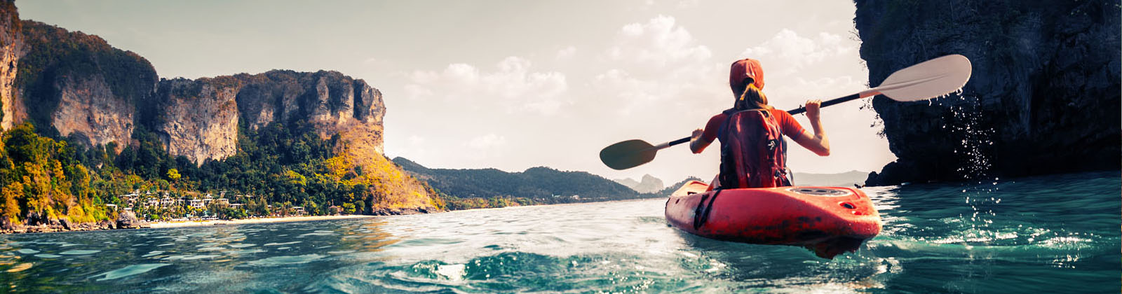 Woman kiyaking